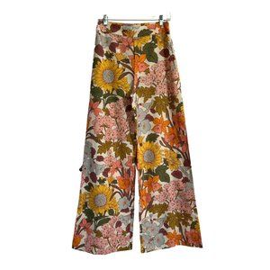 SEZANE NWT Pantalon Tyler Floral Wide Leg Boho Size 36 FR/ 4 US